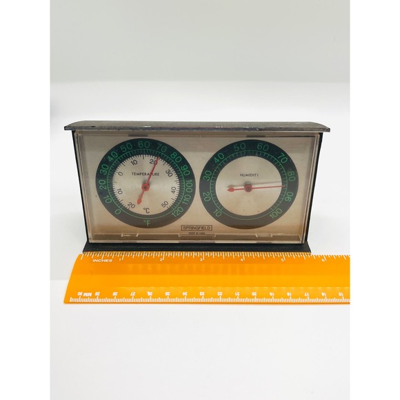 Springfield Tabletop Weather Station Temperature and Humidity Gauge Retro VTG - Picture 3 of 7